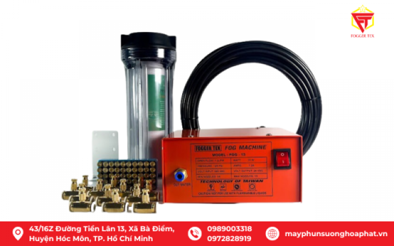Trọn Bộ Máy Phun Sương Fog Ger Tex 15 Đầu Phun